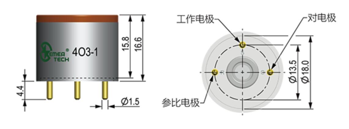 臭氧黄瓜视频入口用电化学传感器 (4O3-1)0-1ppm